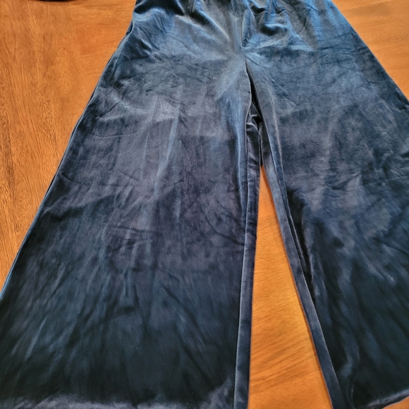 Anthropologie Greylin jumpsuit size S teal blue velvet. - Picture 6 of 11